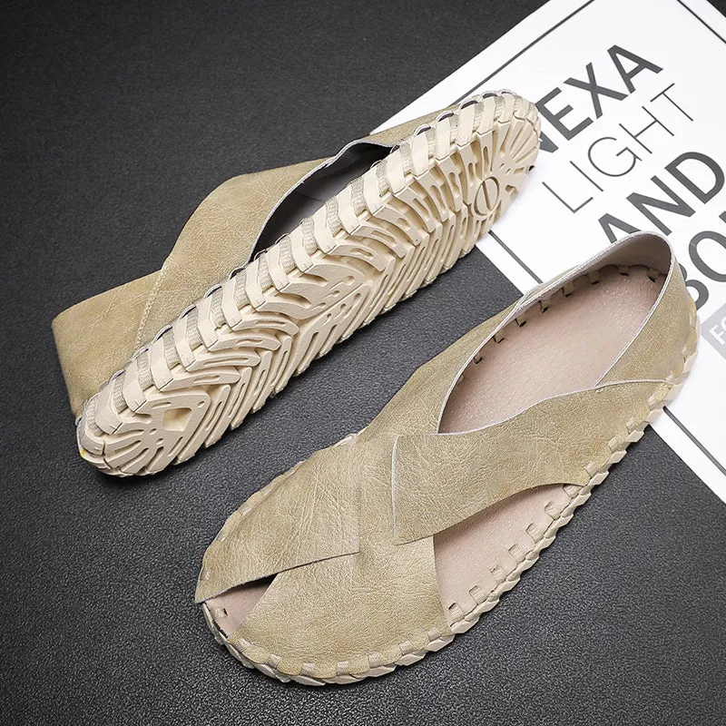 Casual Leather Men Sandals Outdoor Slippers