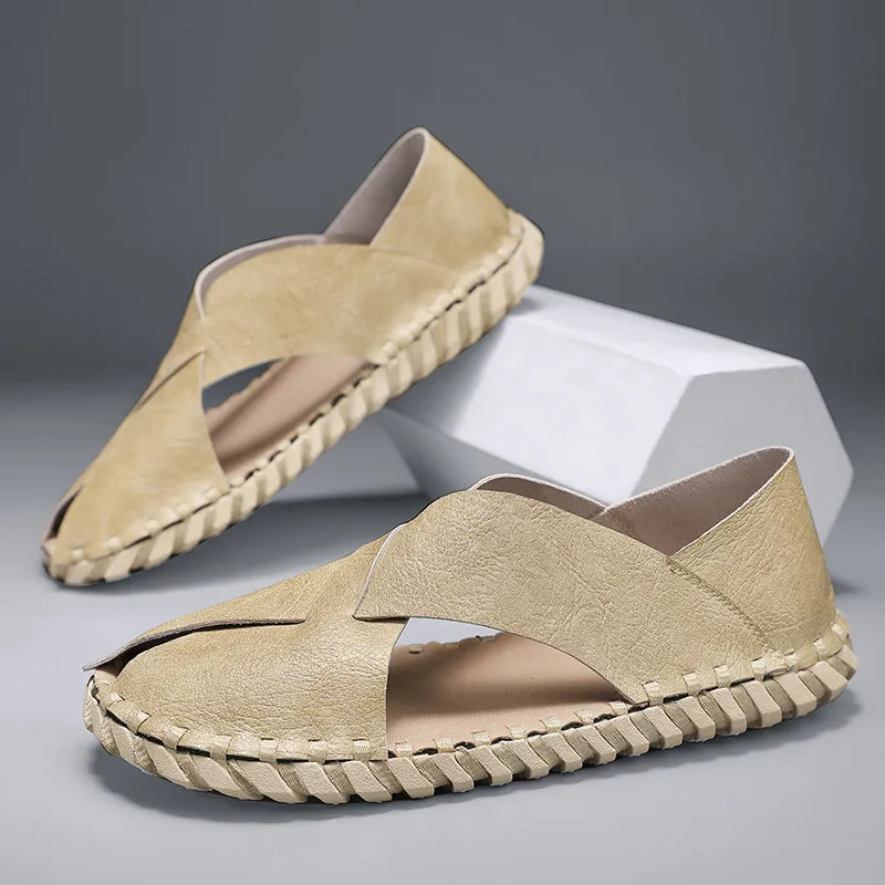 Casual Leather Men Sandals Outdoor Slippers