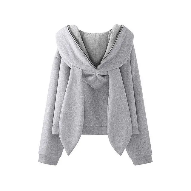 Casual Loose Bunny Ears Hoodie Outerwear