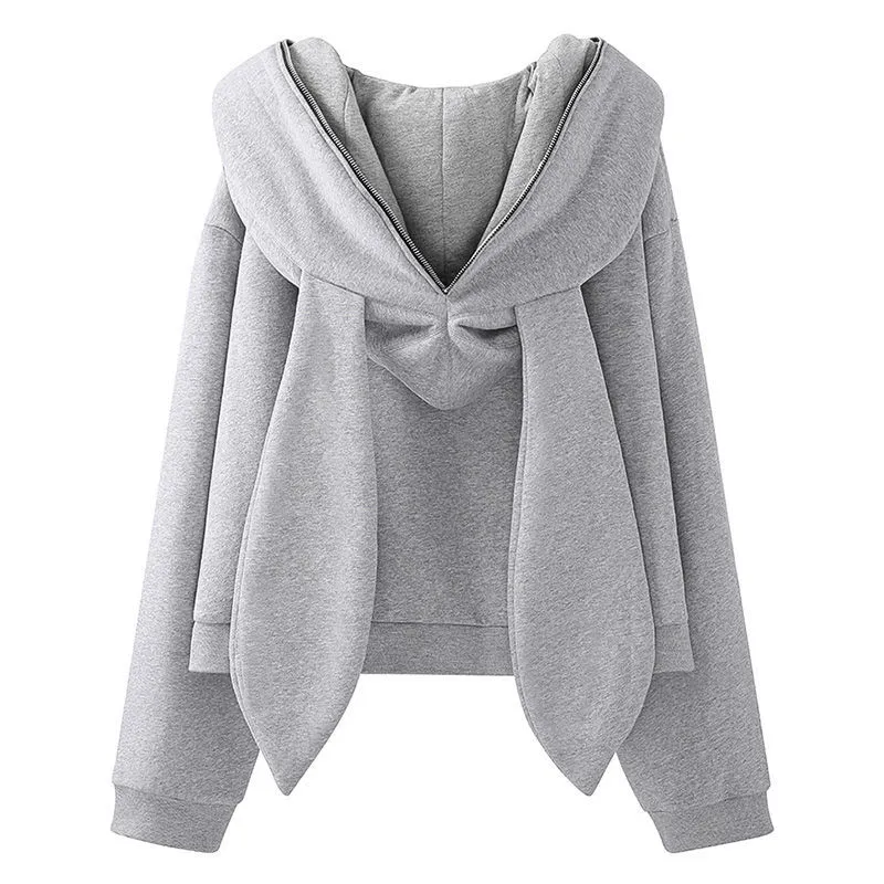 Casual Loose Bunny Ears Hoodie Outerwear