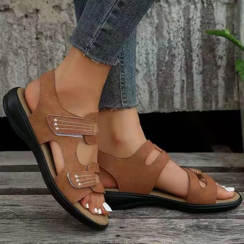 Casual Wedge Heel Velcro Beach Sandals for Women