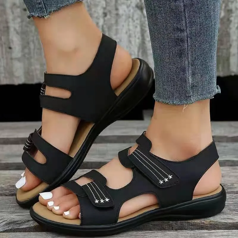 Casual Wedge Heel Velcro Beach Sandals for Women