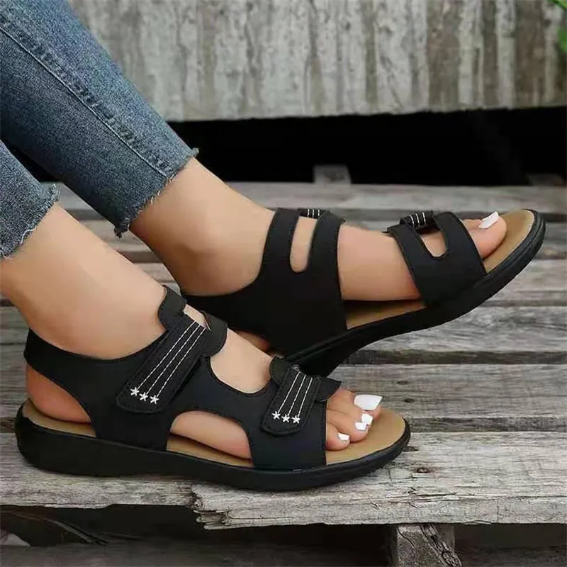 Casual Wedge Heel Velcro Beach Sandals for Women