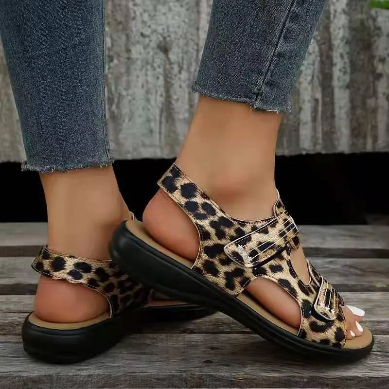 Casual Wedge Heel Velcro Beach Sandals for Women