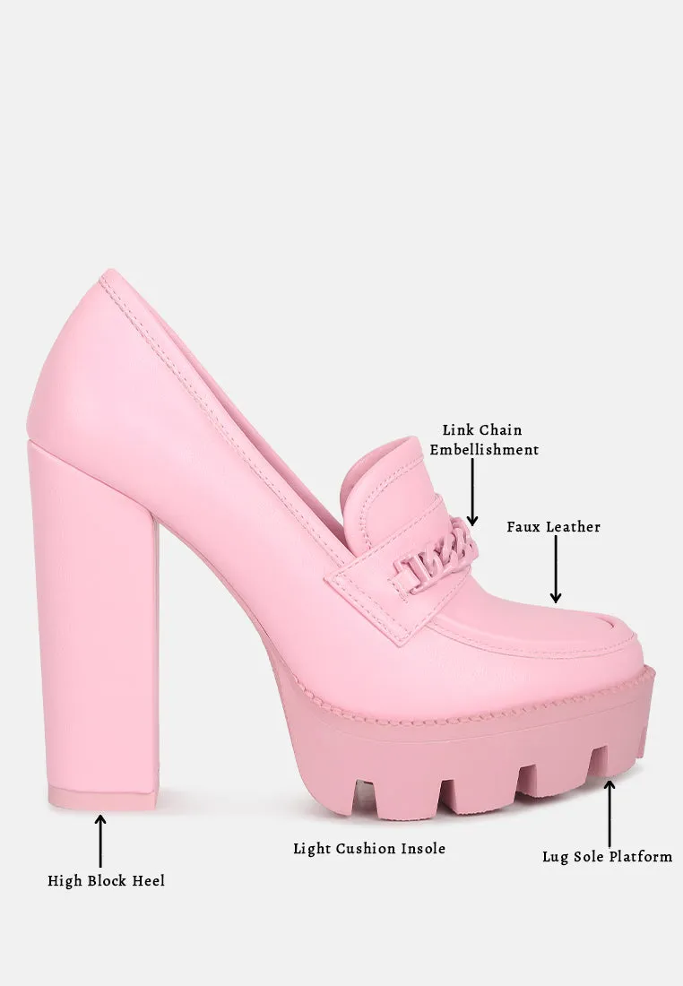 Chain Embellished Chunky Loafers