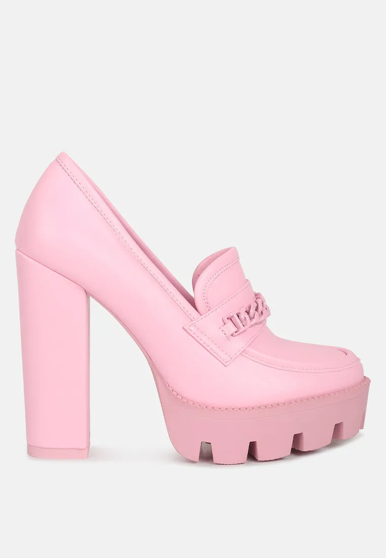 Chain Embellished Chunky Loafers