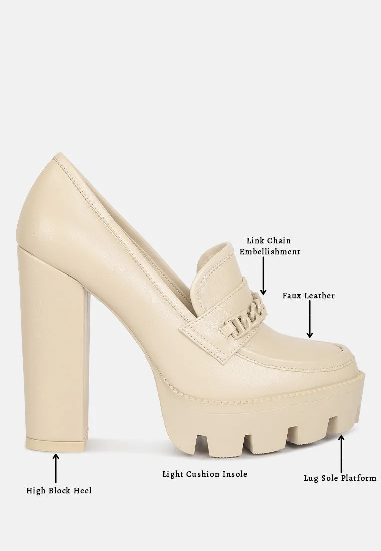 Chain Embellished Chunky Loafers