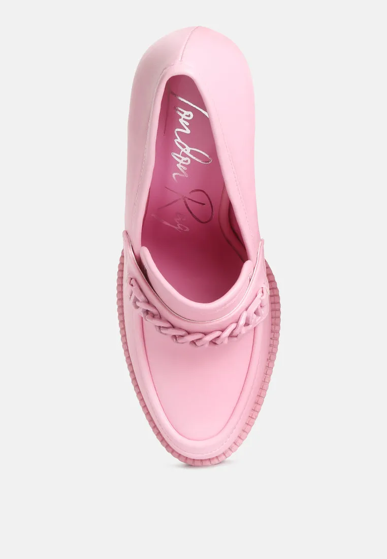 Chain Embellished Chunky Loafers