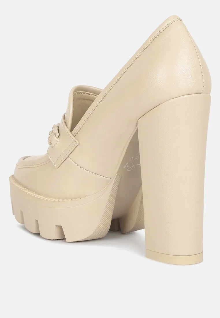 Chain Embellished Chunky Loafers
