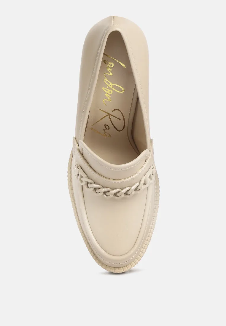 Chain Embellished Chunky Loafers