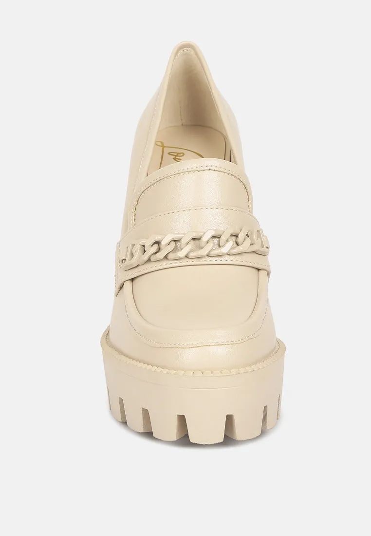 Chain Embellished Chunky Loafers