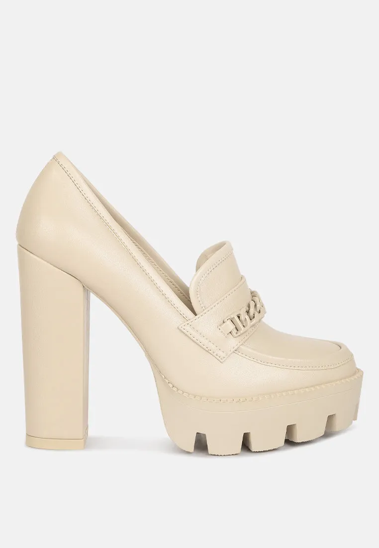 Chain Embellished Chunky Loafers
