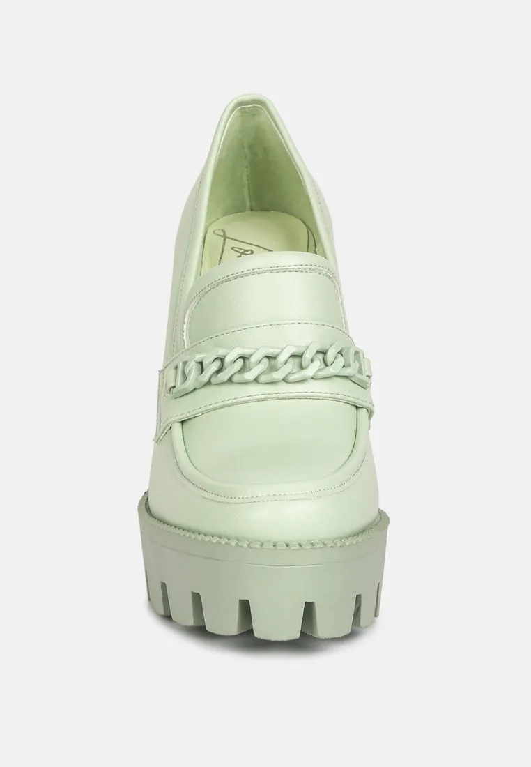 Chain Embellished Chunky Loafers