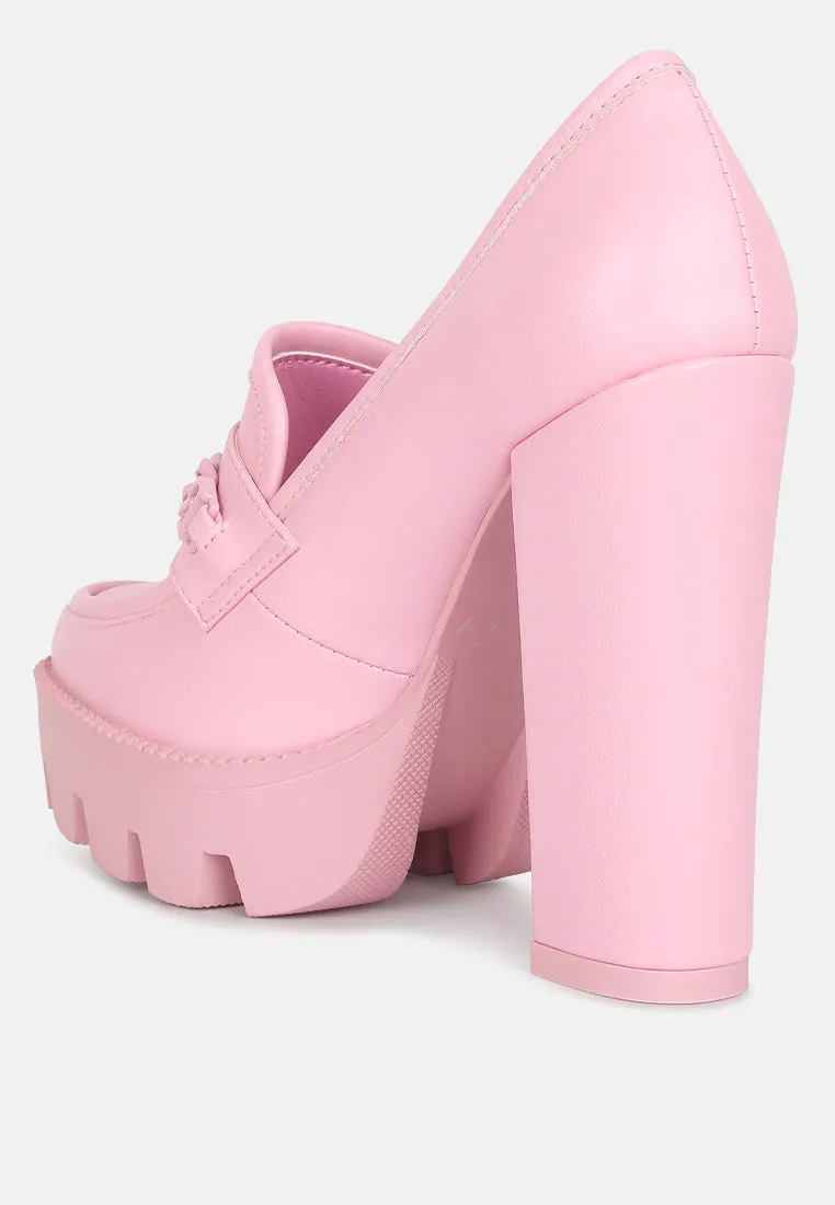 Chain Embellished Chunky Loafers