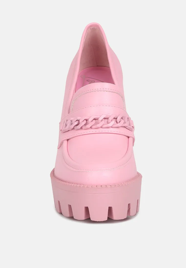 Chain Embellished Chunky Loafers