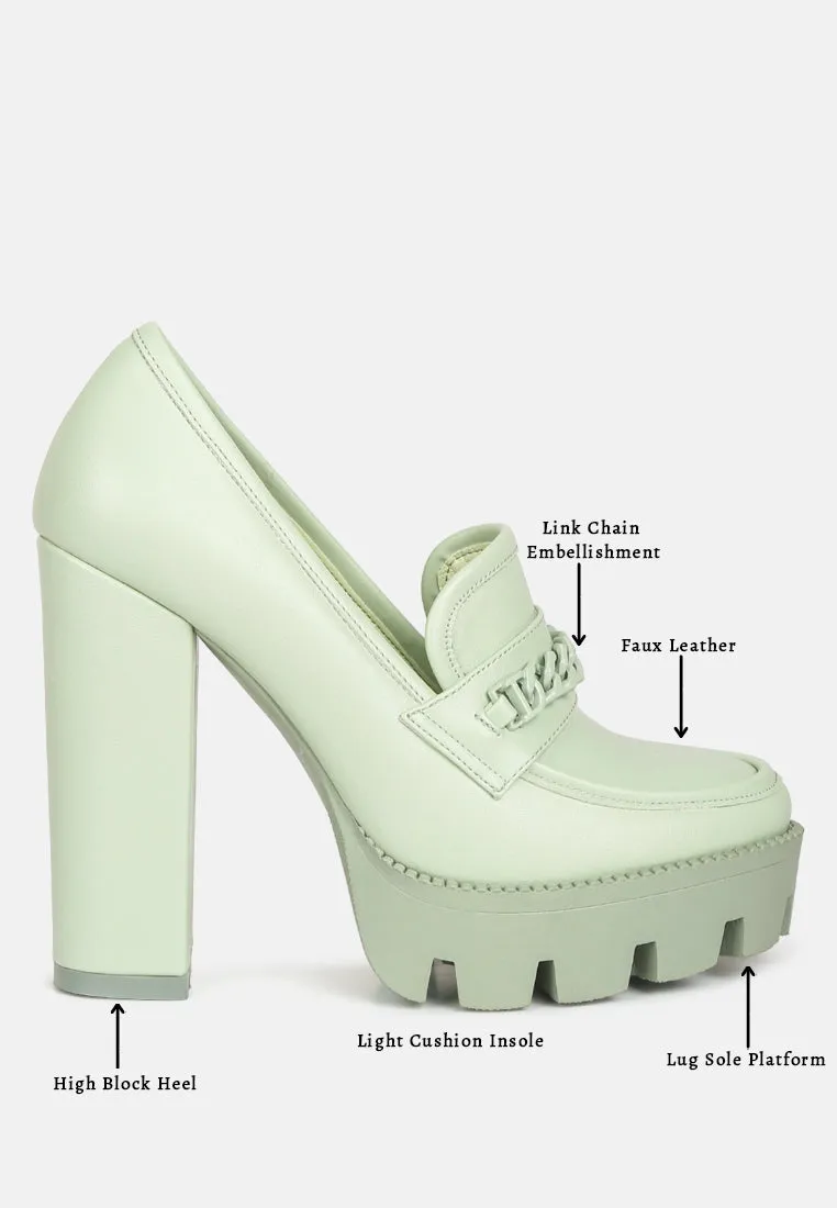 Chain Embellished Chunky Loafers