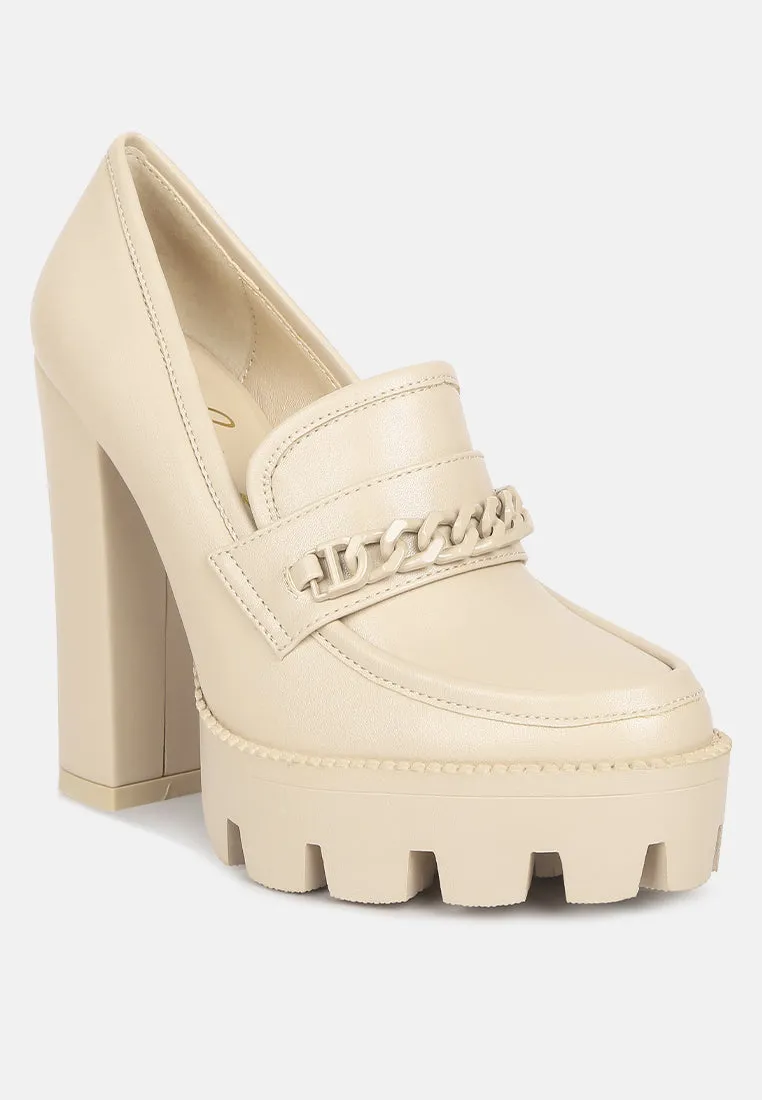 Chain Embellished Chunky Loafers