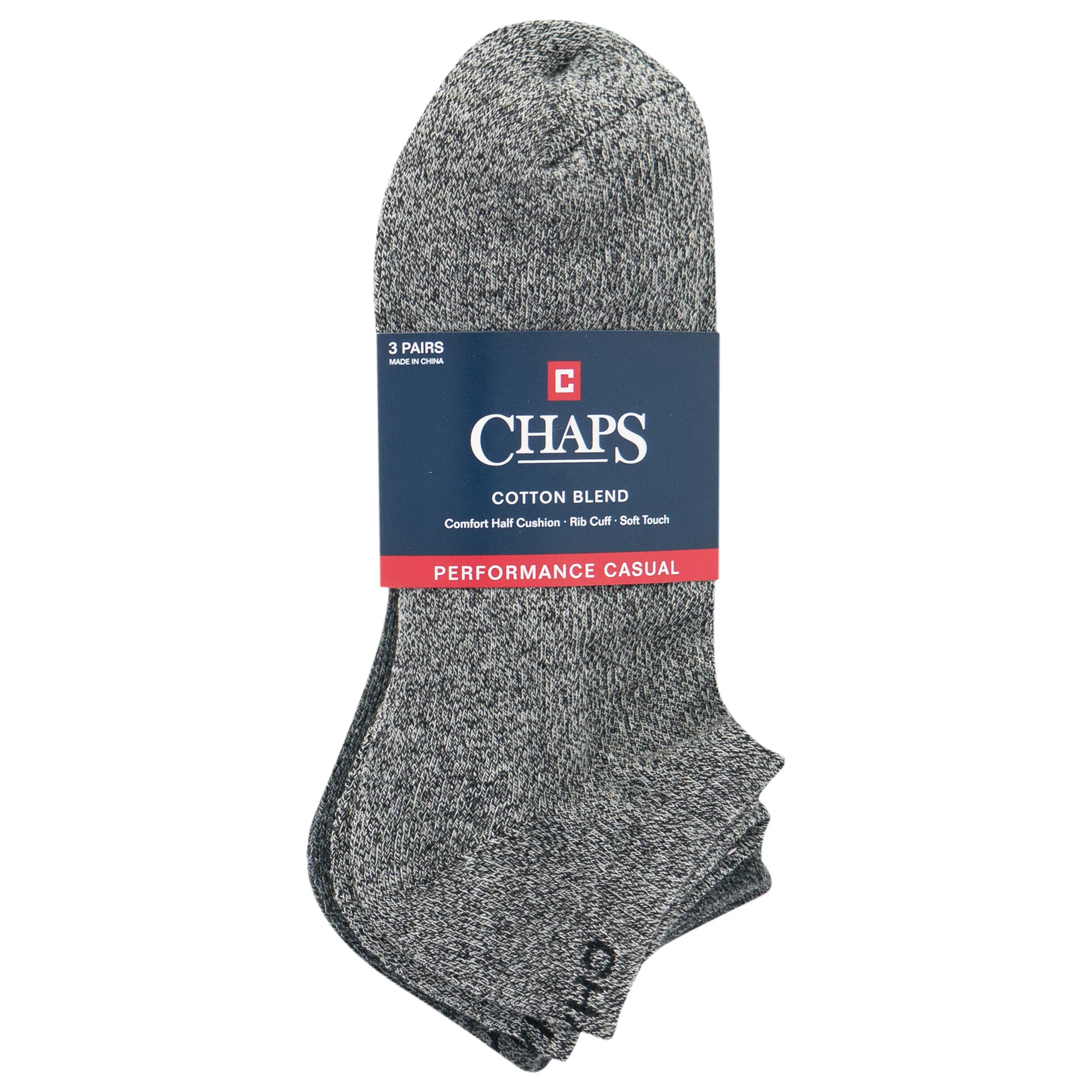 Chaps Men's Premium Marl No Show Socks 3 Pair