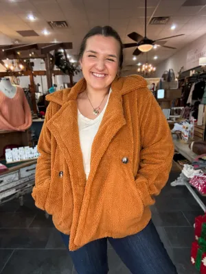 Chunky Sherpa Camel Coat