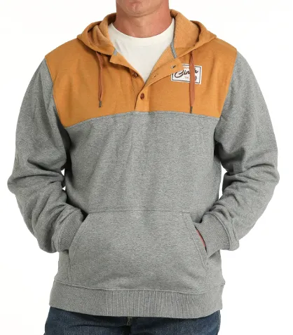 CINCH | Mens Pullover Hoodie | Gold   Grey