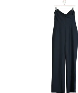 Club L Blue Navy Bandeau Corset Wide Leg Jumpsuit UK 12