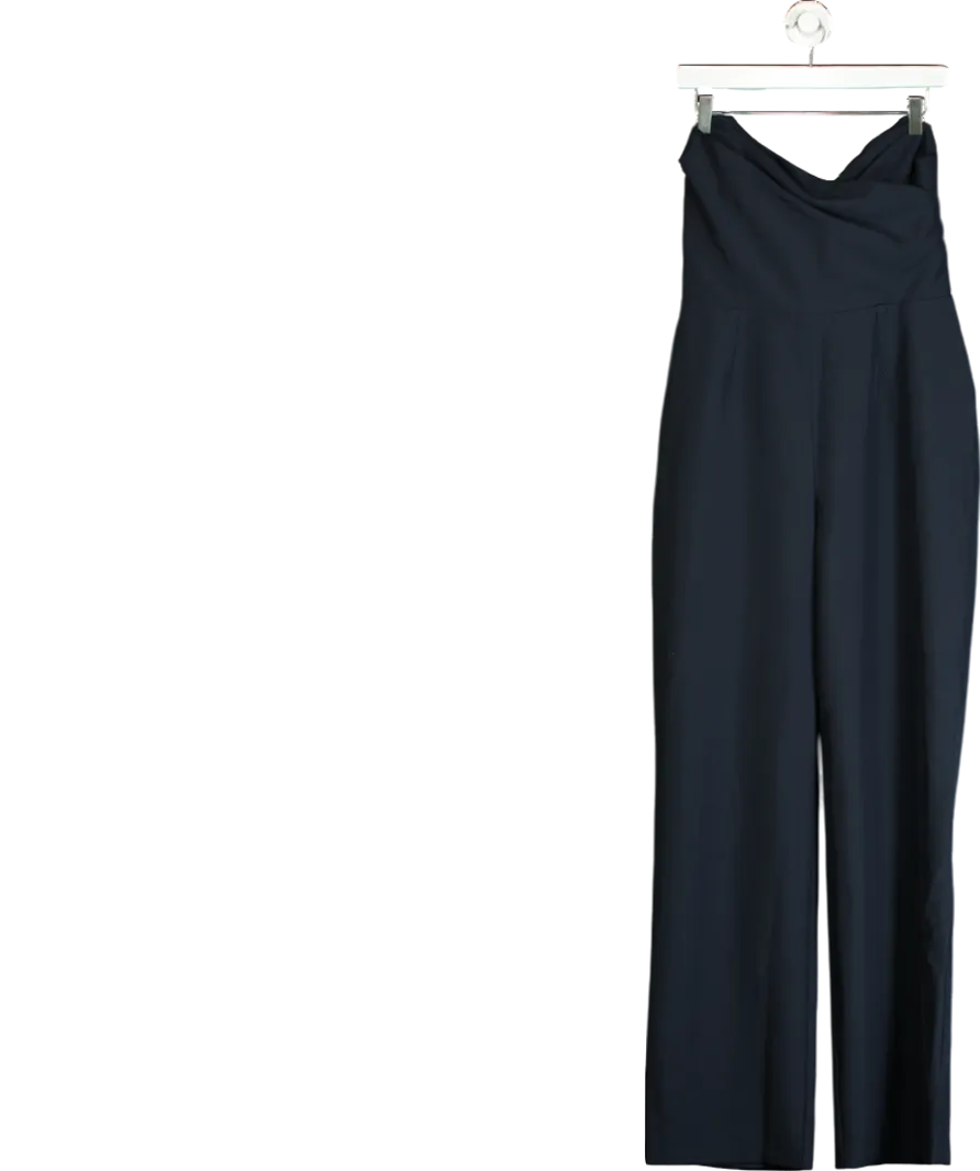 Club L Blue Navy Bandeau Corset Wide Leg Jumpsuit UK 12