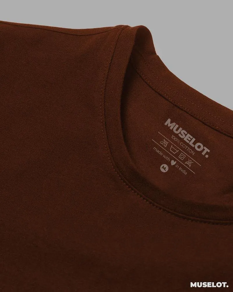 Coffee brown mens plain t shirt