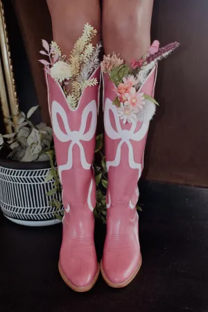 Coquette Bow Cowboy Boots- Hot Pink/Bubblegum