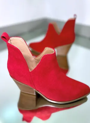 Corky's Red Faux Suede Sassy Pants Boots