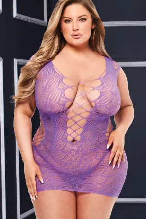 Corset Front Lace Mini Dress | Plus Size