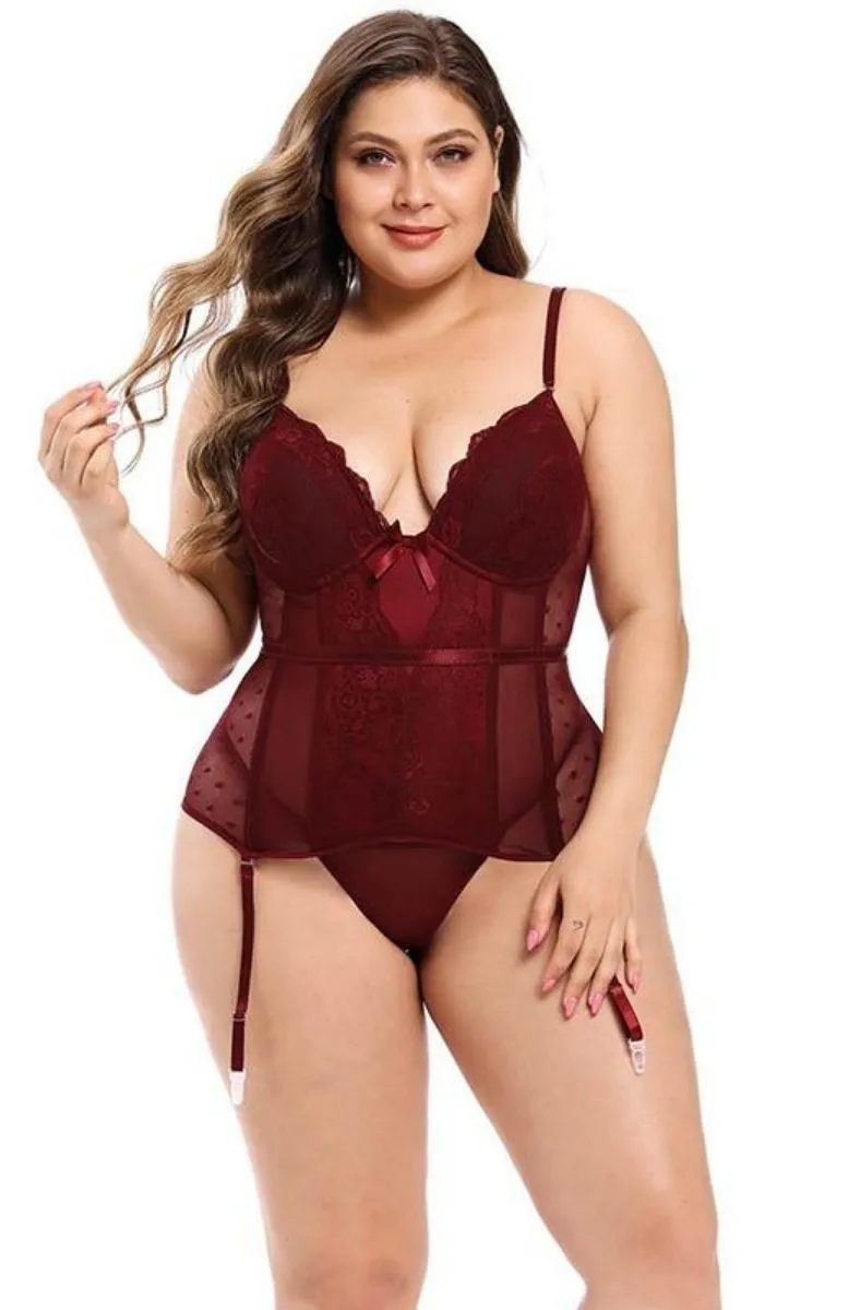 Corset Porte-jarretelles <br> Bordeaux