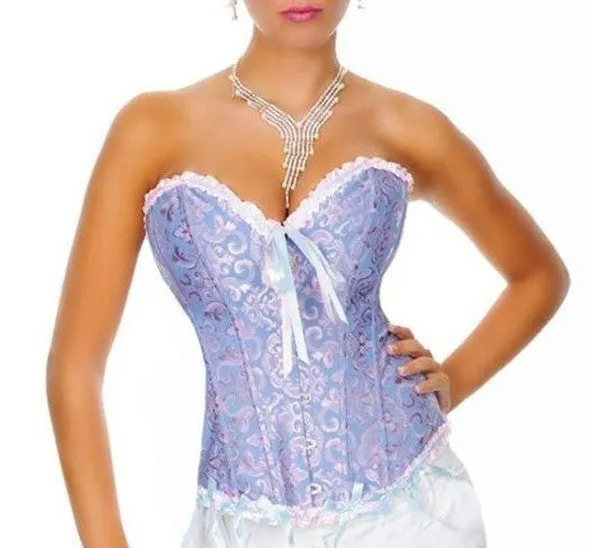 Corset Women Bone Black Lace Bustier Corset G string Set Lingerie WL3015