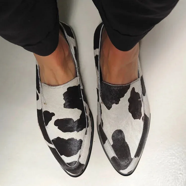 Cow Print Casual flat loafers