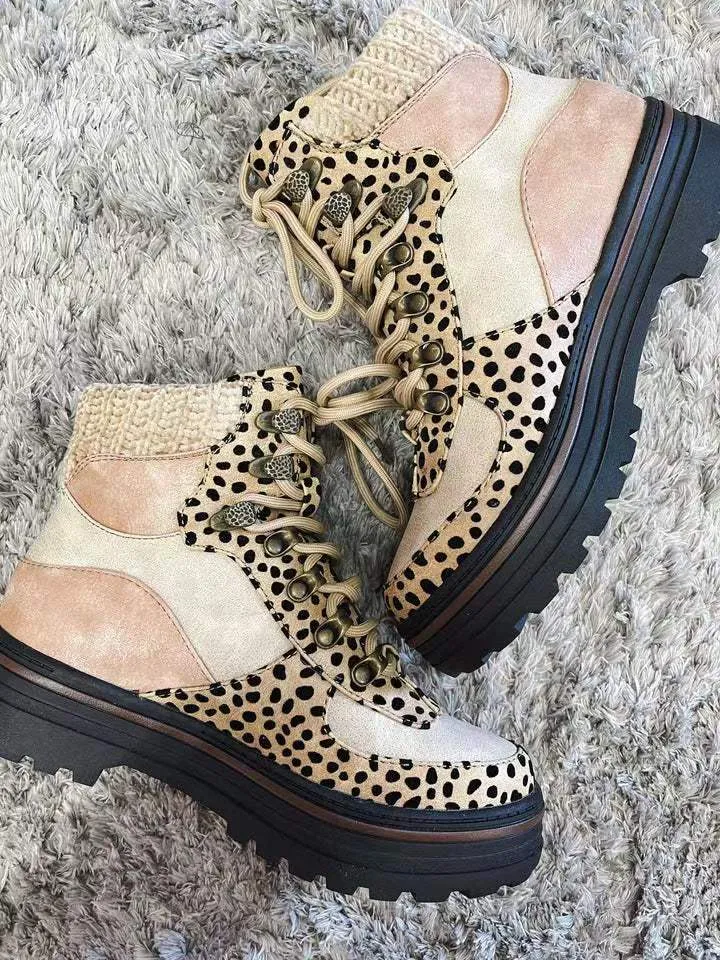 Creamtopmall Need You Now Leopard Booties