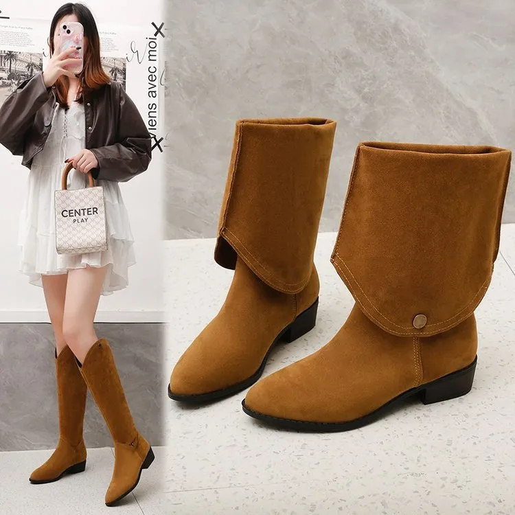 Creamtopmall Worn in two ways cow boots