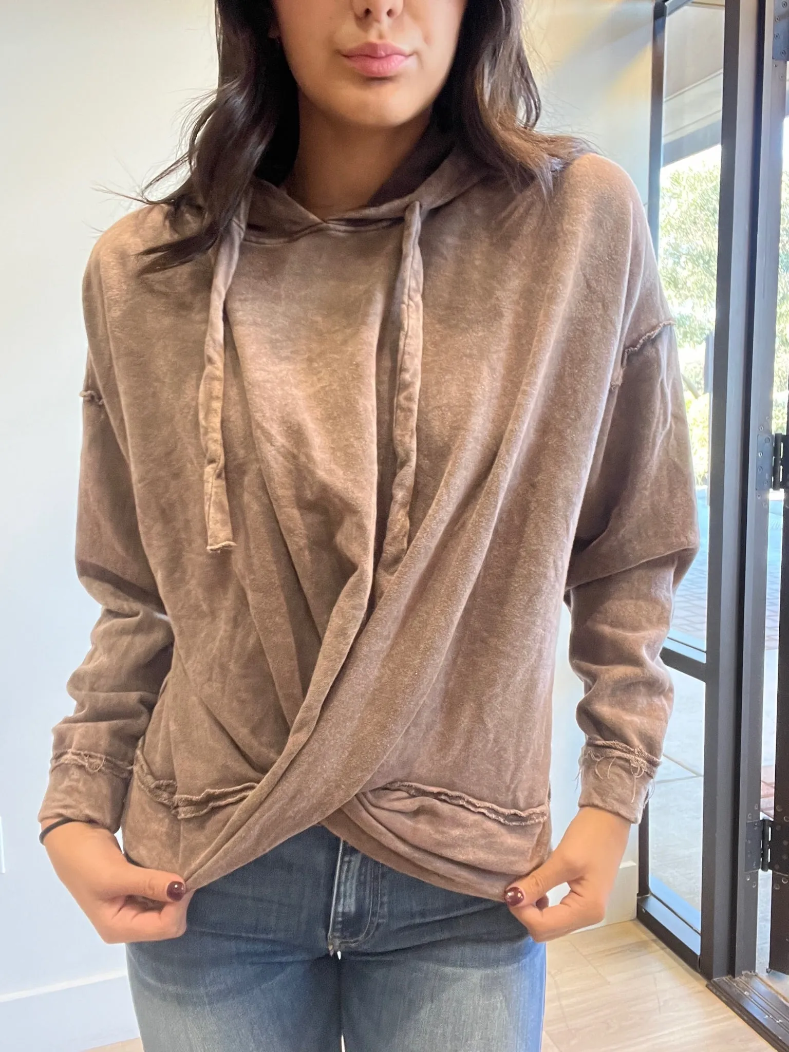 Cris Cross Front Hoodie