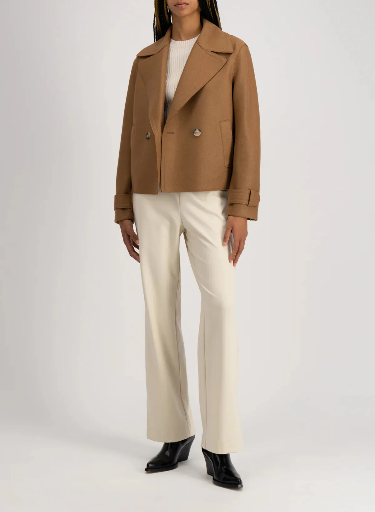 Cropped Peacoat - Navy Blue