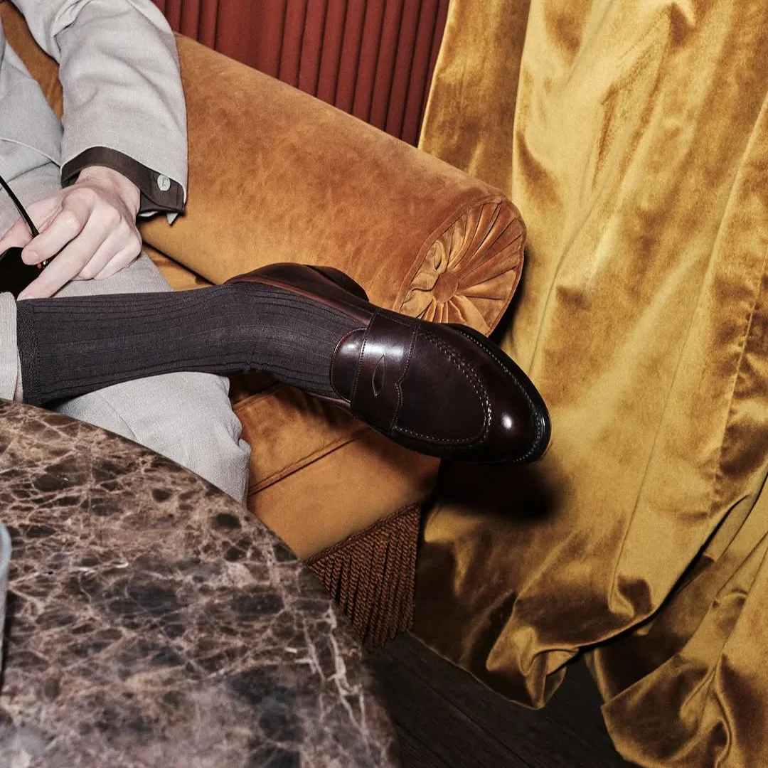 Dark Brown Leather Penny Loafers