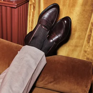 Dark Brown Leather Penny Loafers