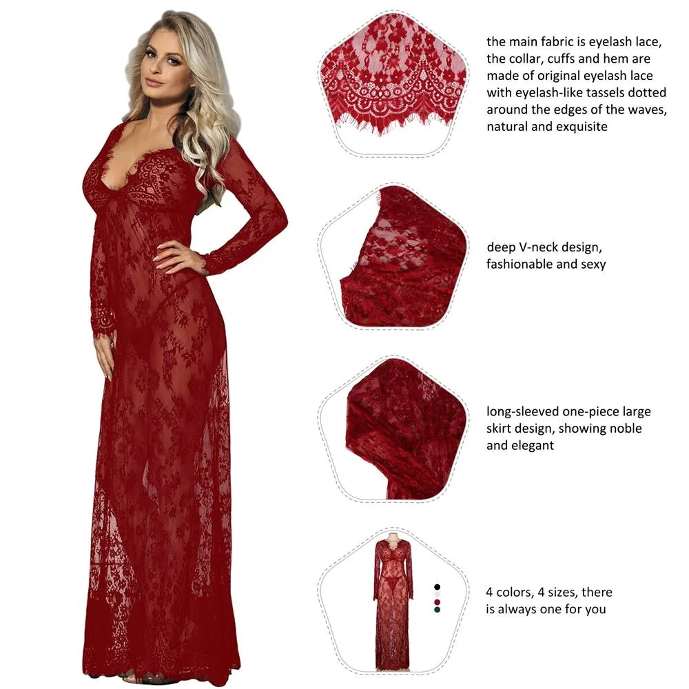 Delicate Lace Long Sleepwear Egypt Gown