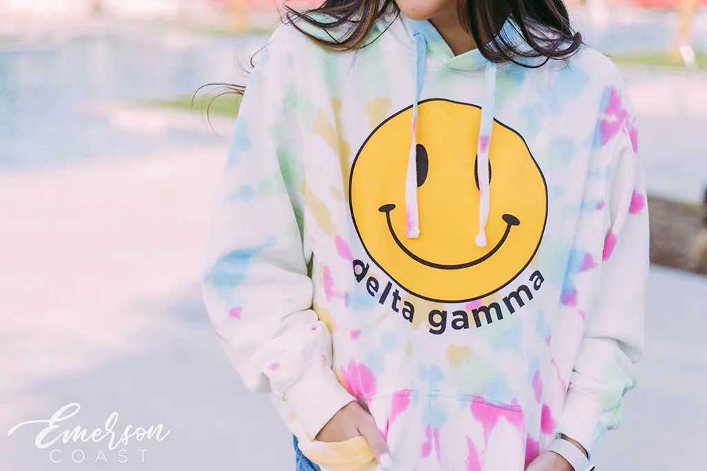 Delta Gamma Tie Dye Smile Hoodie