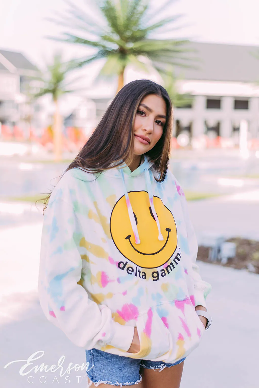 Delta Gamma Tie Dye Smile Hoodie