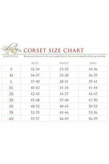 Deluxe Red Metallic Steel Boned Overbust Corset