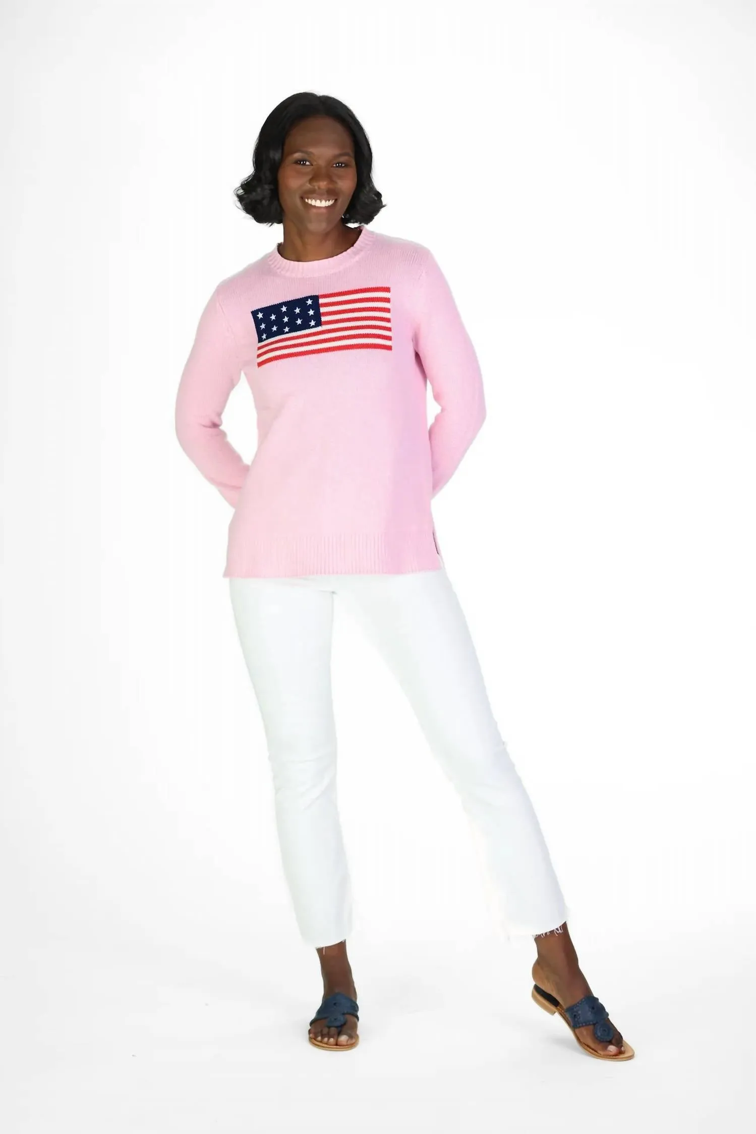 Duffield Lane - Casual Crew Neck Flag Sweater