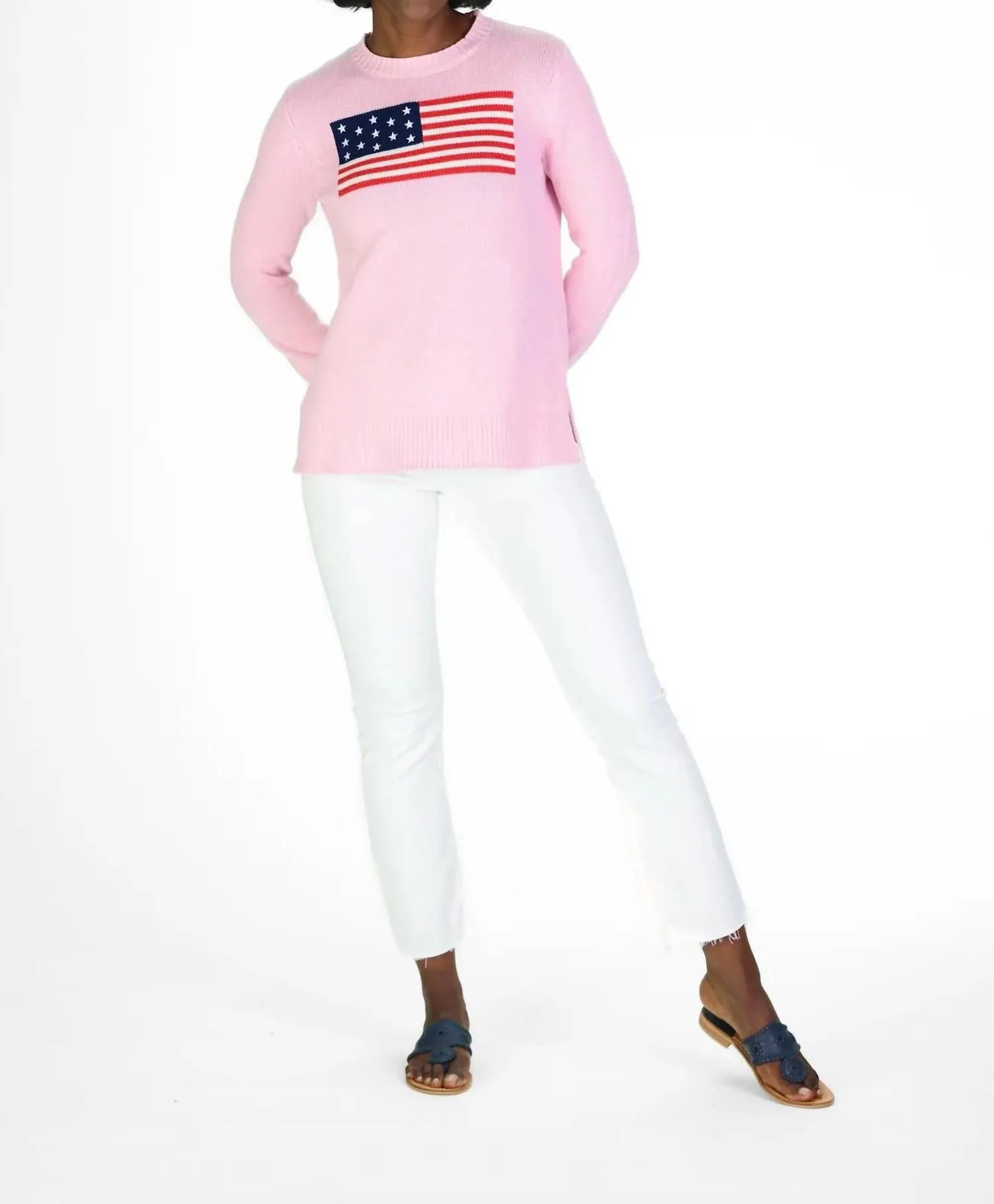Duffield Lane - Casual Crew Neck Flag Sweater