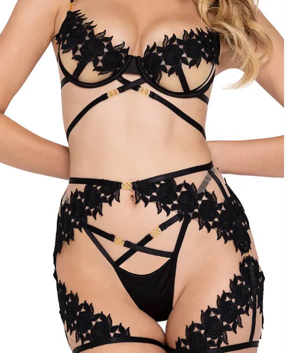 Ebony Rose 3-Piece Chaps Set - LI647