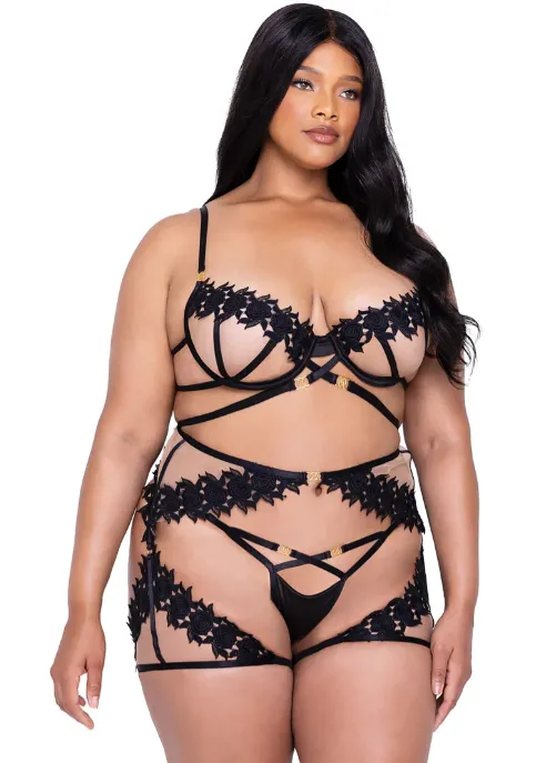 Ebony Rose 3-Piece Chaps Set - LI647