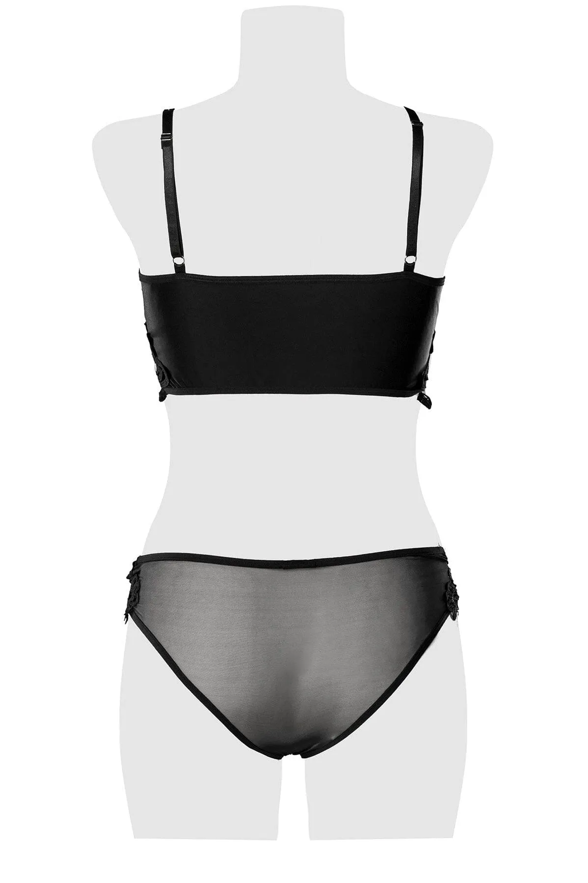 Embroidered Mesh Lingerie Set