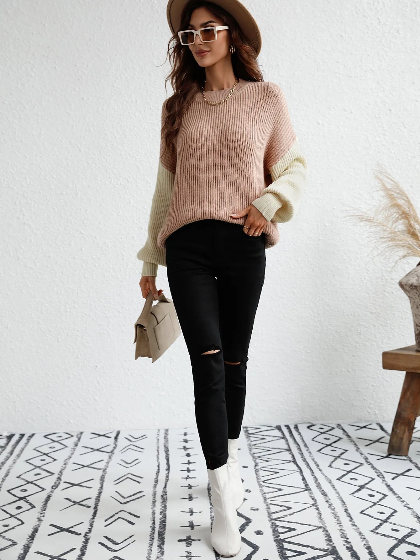 Estatia Knit Sweater - Khaki