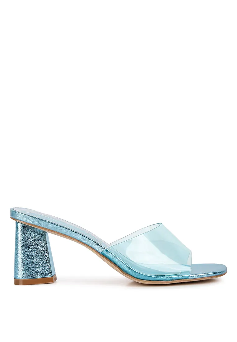 Eugnie Clear Straps Block Heel Sandals